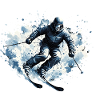 Skier Powder Action