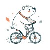 Pastel Cycling Bear