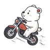 Eisbär Biker Retro Motorrad