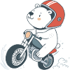 Cartoonish Biker Bear