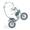 Teddy Bear Motorcycle Cartoon Adventure
