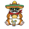 Cat Eating Tacos Cute Funny Fiesta