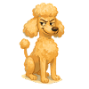 Naughty Poodle Cartoon Painting Style