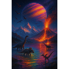 Dinosaur Volcano Fantasy Universe