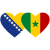 Drapeau Bosnie-Sénégal Coeur