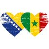 Drapeau Bosnie-Sénégal Coeur
