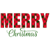 Merry Christmas Plaid Script