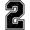 Number Two Outline Scratch Texture