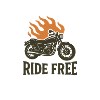 Ride Free – Motorcycle with Flames