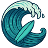 Surf Wave – Retro Surfboard Design