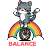 Cat balance on rainbow