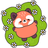 Panda felice sul prato delle margherite