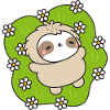 Sloth in the flowery meadow