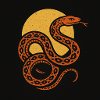 Sun snake against dark background