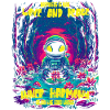 Kosmischer Neon-Astronaut im Wald
