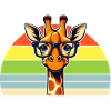 Inspiring Giraffe with Rainbow Glasses