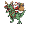 Weihnachtsmann reitet T-Rex Lustiger Weihnachtsdin
