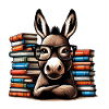 Ane savant et pile de livres