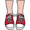 Red Sneaker Feet Illustration