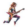 Guitarist Girl - Cool Music Logo
