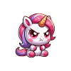 Wütendes Einhorn Chibi Motiv