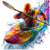 Farbexplosion Kajak
