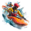 Whitewater Kayak Action Splash