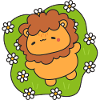 Lionceau joyeux sur gazon fleuri