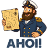 Captain with map Ahoy