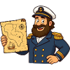 Captain Treasure Map Cartoon