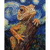 Lizard Van Gogh Style Starry Night