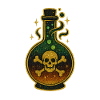 Halloween Giftflasche | Glitzernde Totenkopfphiole