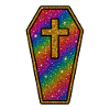 Halloween Coffin | Rainbow Glitter Coffin Cross