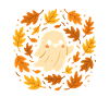 Herbstgeist zwischen Blättern