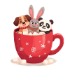 Hot Chocolate Trio – Cute Holiday Animals