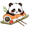 Panda Sushi – Oil Painting Anime Style