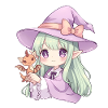 Kawaii Anime Witch with Dragon