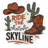 Ride the Skyline Western City Motif