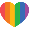 Coeur avec rayures de fierté
