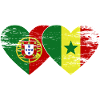Portugal Senegal Flag Heart