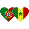 Portugal Senegal Flag Heart