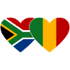 South Africa Mali Flag Heart