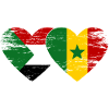Sudan Senegal Flag Heart