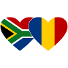 South Africa Romania Flag Heart
