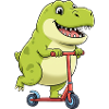 Söt Dino T-Rex Scooter Scooter Cartoon Kids