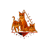 Geometric cats in diamond frame