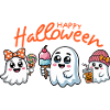 Cute Ghosts Halloween Trio