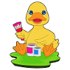 Duck Painter Brush Painting