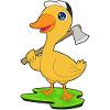 Duck Lumberjack Axe Forest