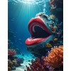 Underwater mouth: Giant lip print
